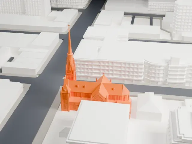 St. Andrew's Cathedral model, North view