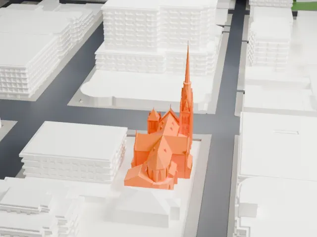 St. Andrew's Cathedral model, West view