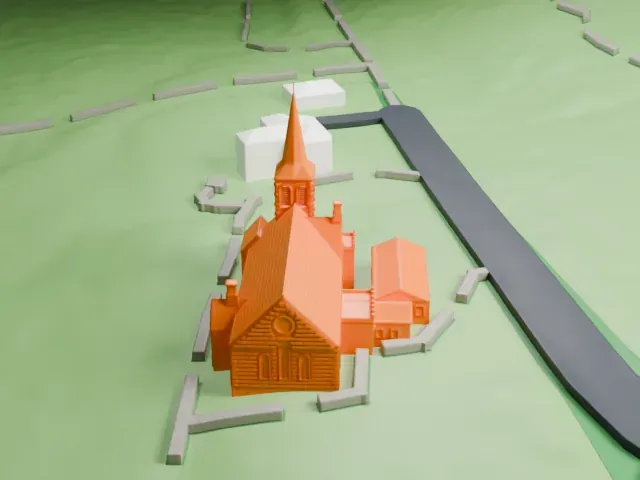 St. Andrew's Church, Staten Island model, East view