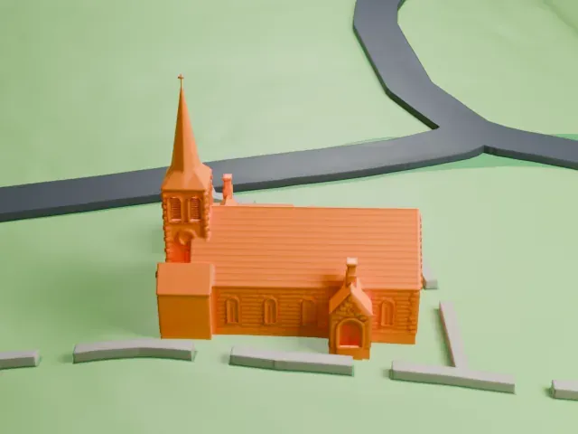 St. Andrew's Church, Staten Island model, South view