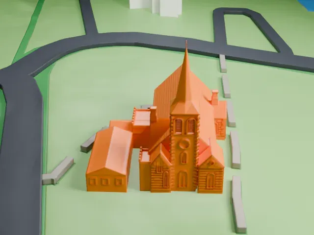 St. Andrew's Church, Staten Island model, West view