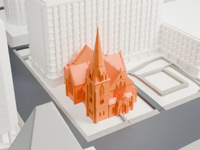 St. Andrew's Presbyterian Church model, North view