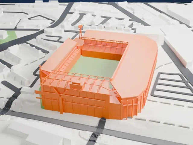 St Andrew's (stadium) model, West view