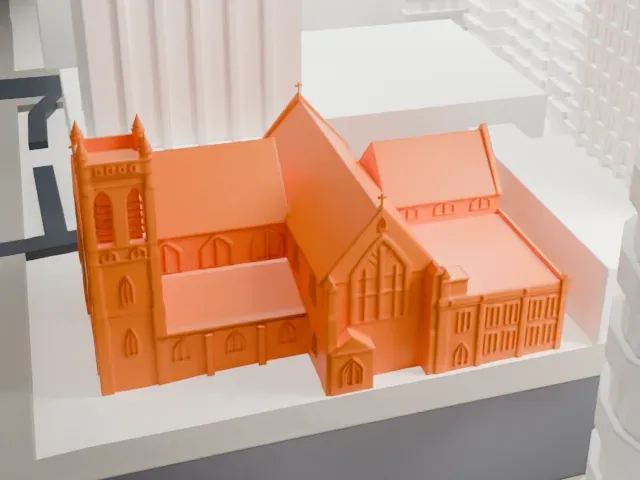 St. Andrew's-Wesley United Church model, East view