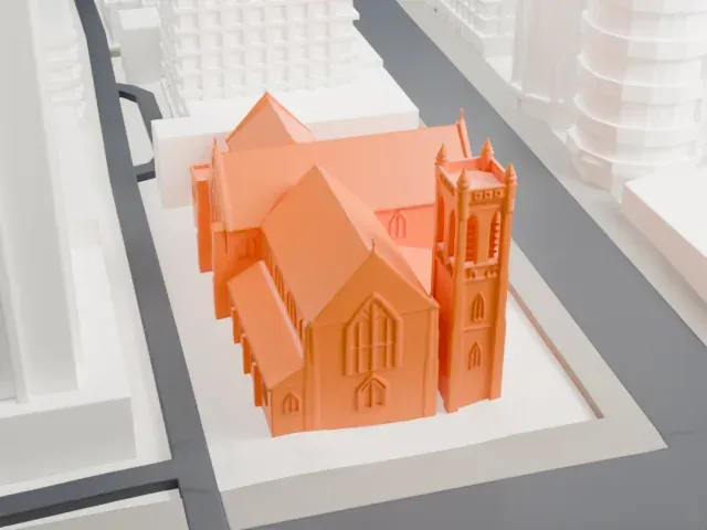 St. Andrew's-Wesley United Church model, South view