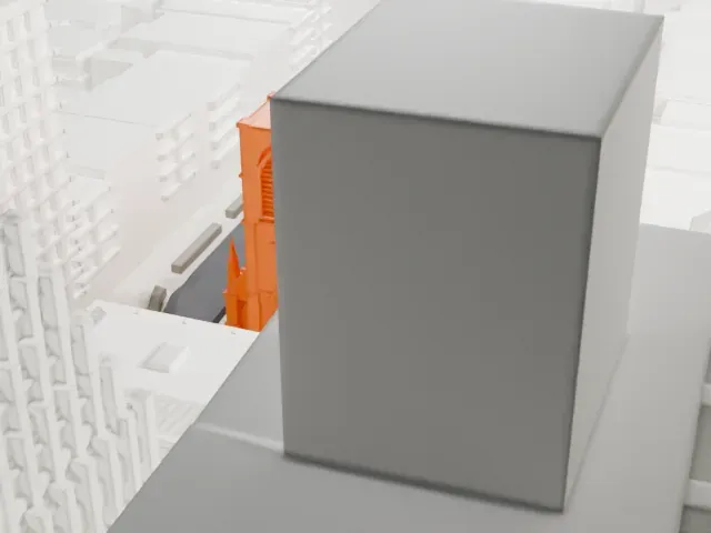 St. Ann & the Holy Trinity Church model, East view