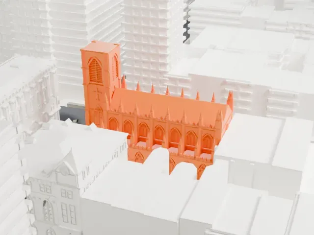 St. Ann & the Holy Trinity Church model, North view