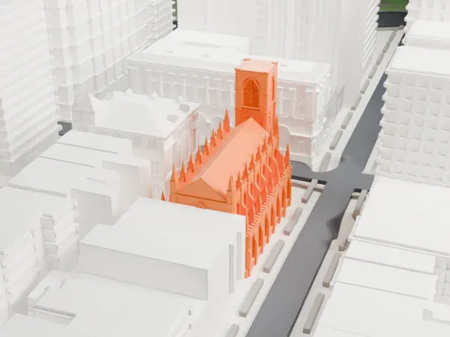 St. Ann & the Holy Trinity Church model, West view
