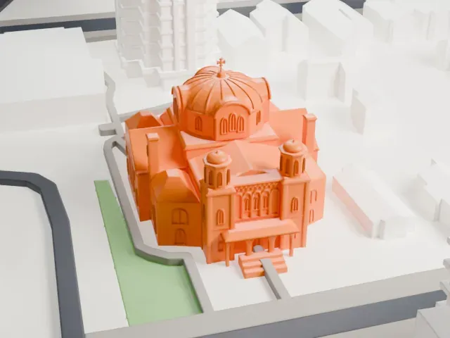 St. Anne's Anglican Church model, East view