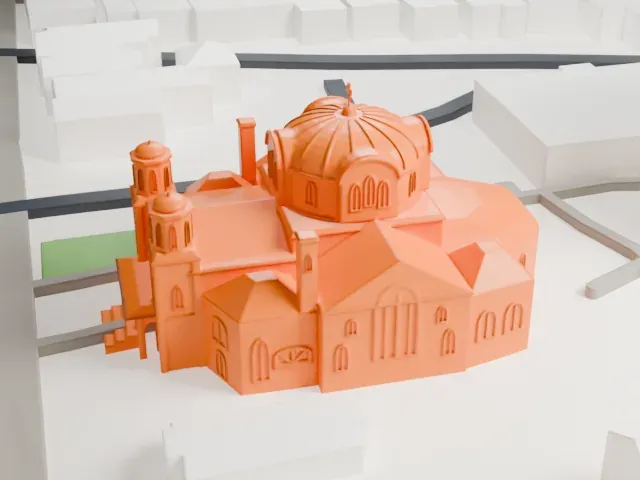 St. Anne's Anglican Church model, North view