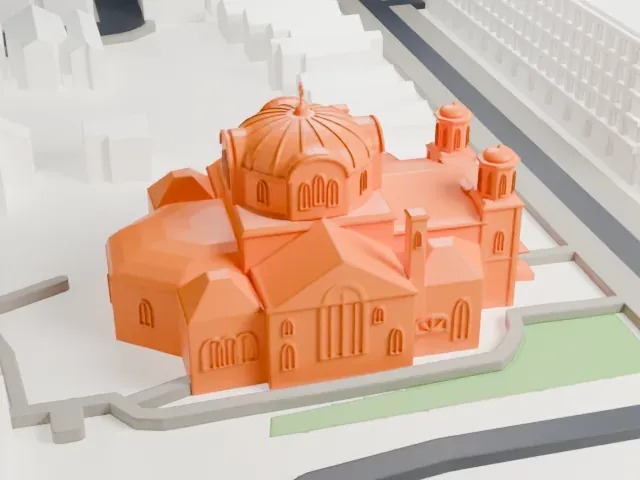 St. Anne's Anglican Church model, South view