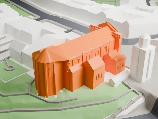 St. Anne's Church, Warsaw model, North view