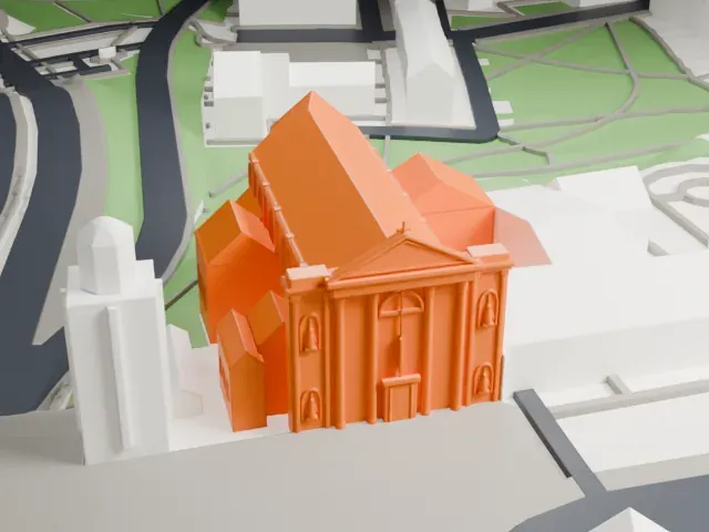 St. Anne's Church, Warsaw model, West view