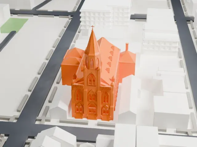 St. Anthony of Padua Catholic Church model, East view