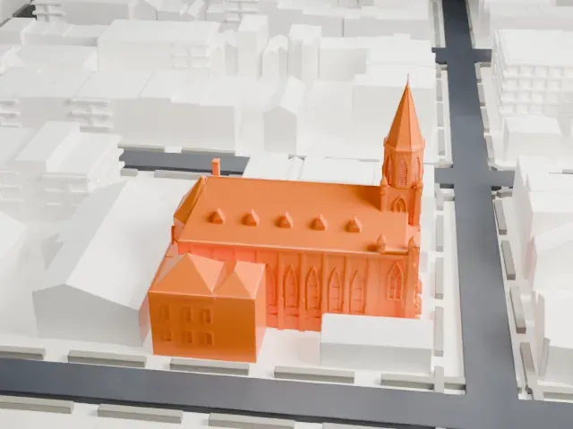 St. Anthony of Padua Catholic Church model, South view