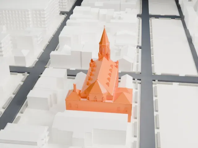 St. Anthony of Padua Catholic Church model, West view