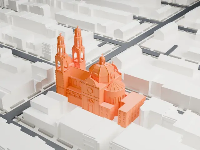 St. Barbara's Church, Brooklyn model, East view