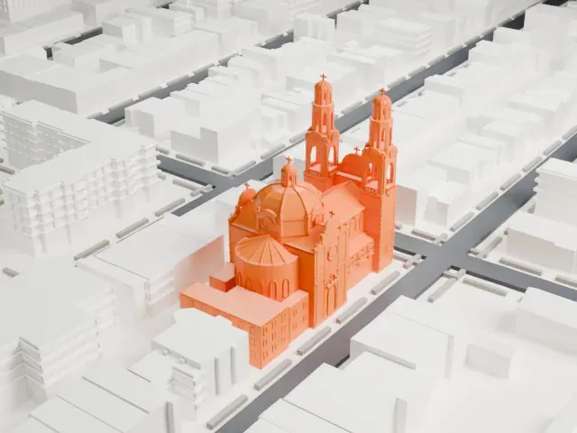 St. Barbara's Church, Brooklyn model, North view