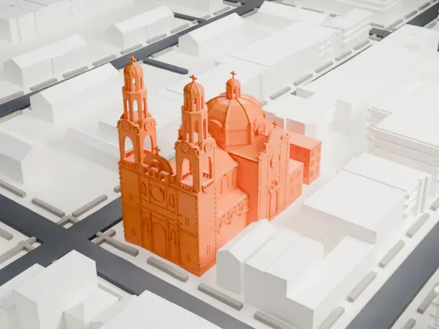 St. Barbara's Church, Brooklyn model, South view