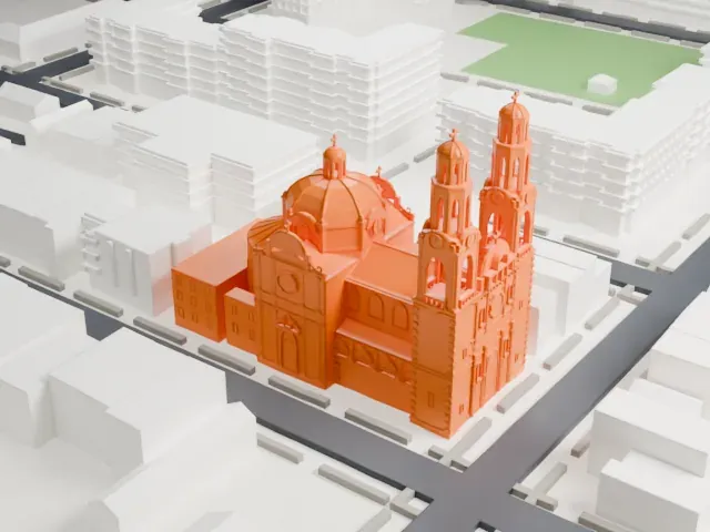 St. Barbara's Church, Brooklyn model, West view