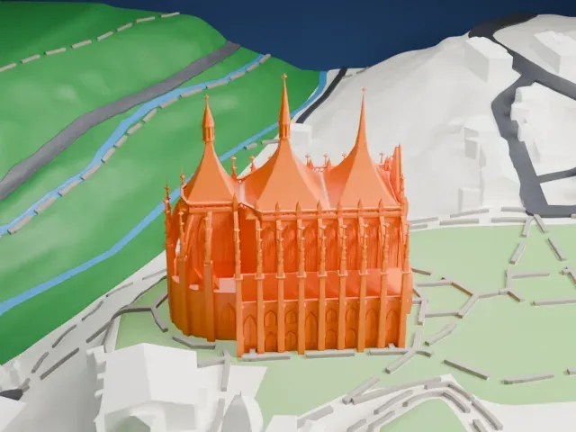St. Barbara's Church, Kutná Hora model, North view