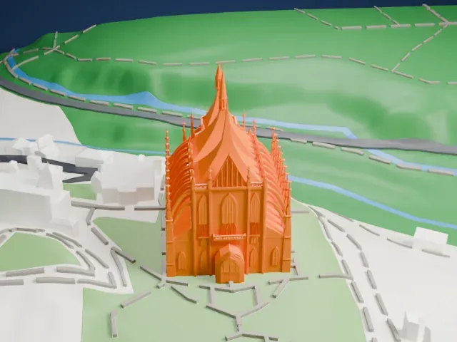St. Barbara's Church, Kutná Hora model, West view