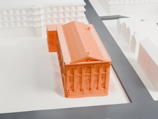 St. Barnabas' Church, Bronx model, West view