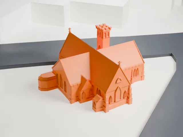 St. Barnabas' Episcopal Church, Newark model, East view