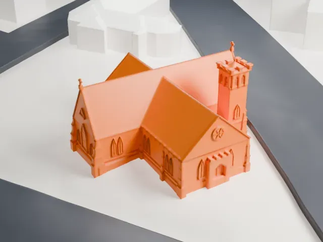 St. Barnabas' Episcopal Church, Newark model, North view