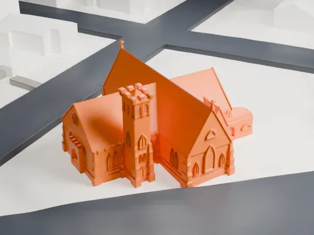 St. Barnabas' Episcopal Church, Newark model, West view