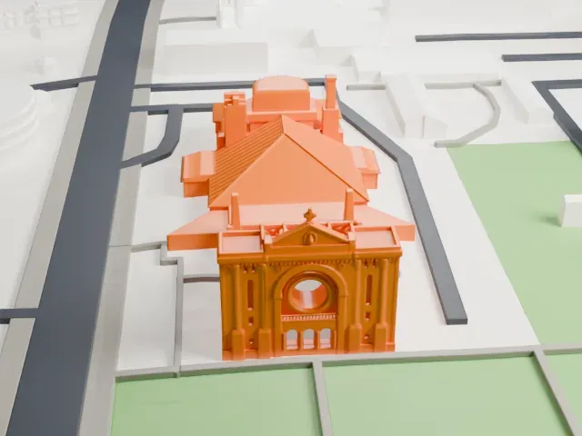 St. Boniface Cathedral model, West view