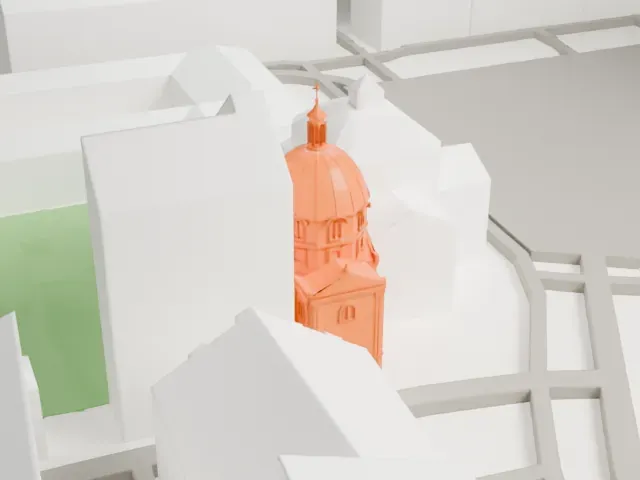 St. Casimir Church (Warsaw) model, North view