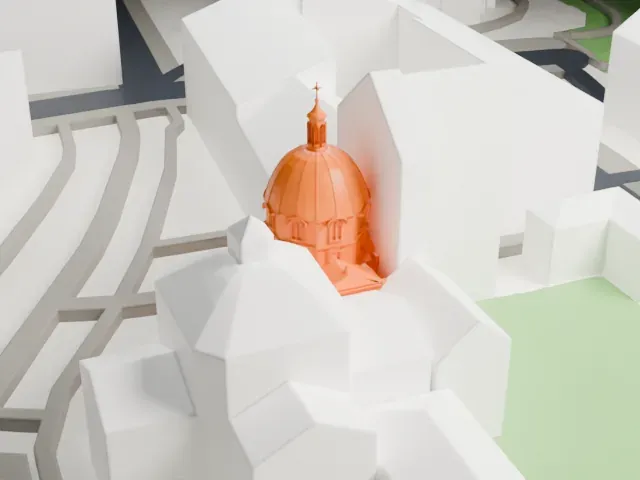 St. Casimir Church (Warsaw) model, South view