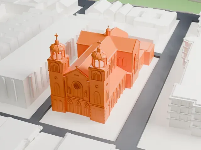 St. Casimir's Roman Catholic Church, Newark model, East view