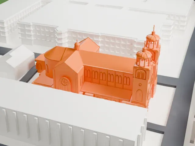 St. Casimir's Roman Catholic Church, Newark model, South view