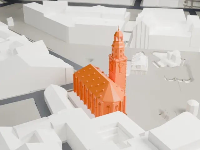 St. Catherine's Church, Frankfurt model, East view