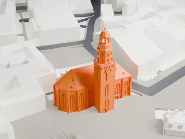 St. Catherine's Church, Frankfurt model, North view