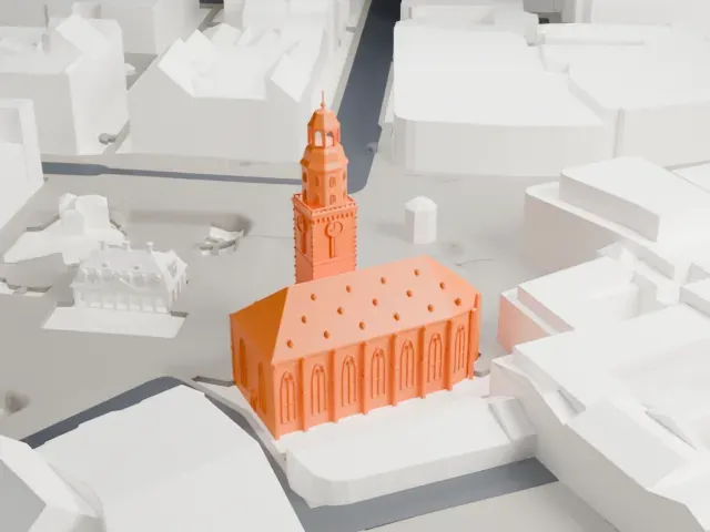 St. Catherine's Church, Frankfurt model, South view
