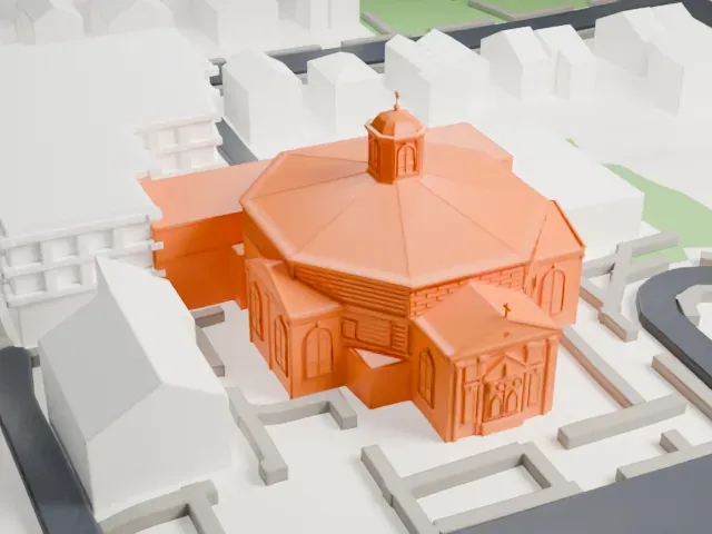 St. Clare's Church, Staten Island model, East view