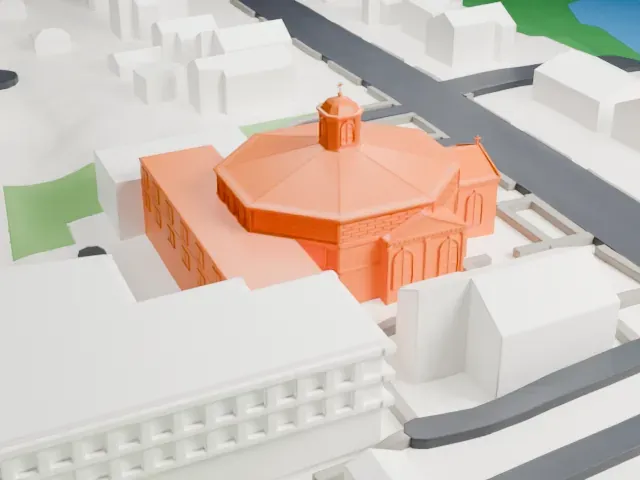 St. Clare's Church, Staten Island model, South view