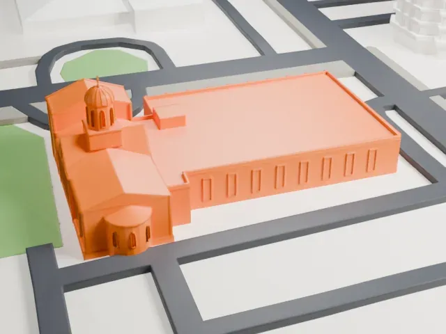 St. Clement of Ohrid Macedonian Orthodox Cathedral model, East view