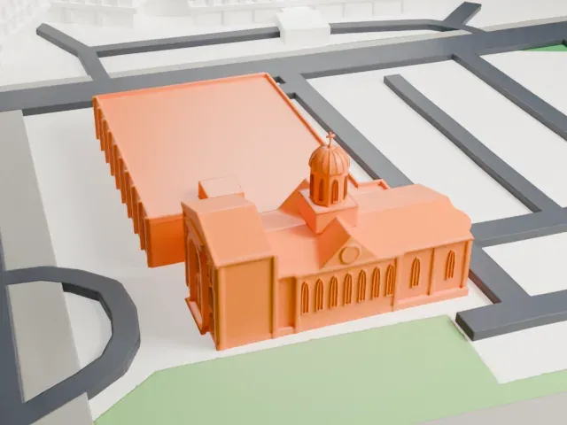 St. Clement of Ohrid Macedonian Orthodox Cathedral model, South view