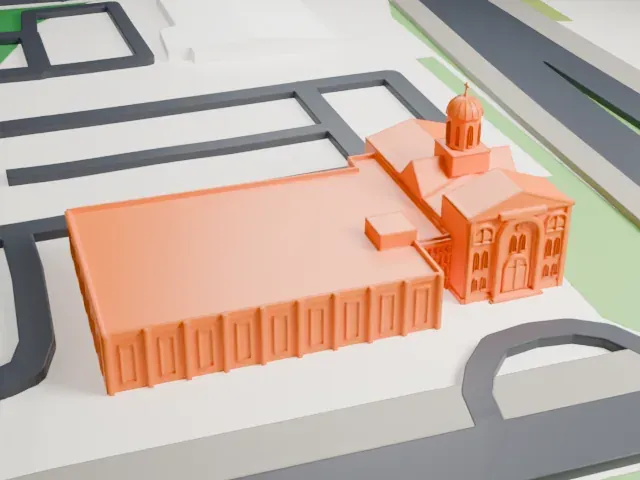 St. Clement of Ohrid Macedonian Orthodox Cathedral model, West view