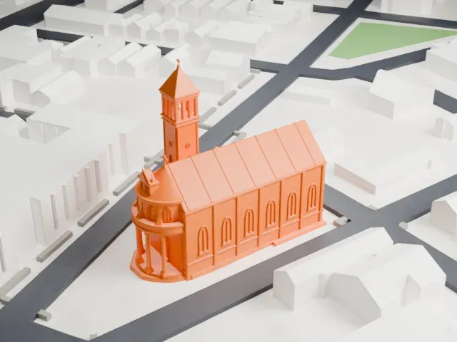 St. Columba's Church, Newark model, North view
