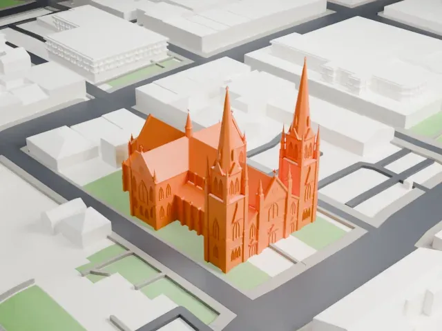 St. Dunstan's Basilica model, East view