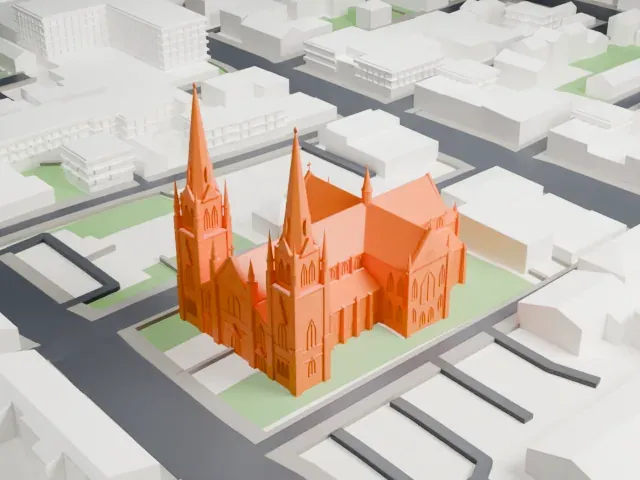 St. Dunstan's Basilica model, North view