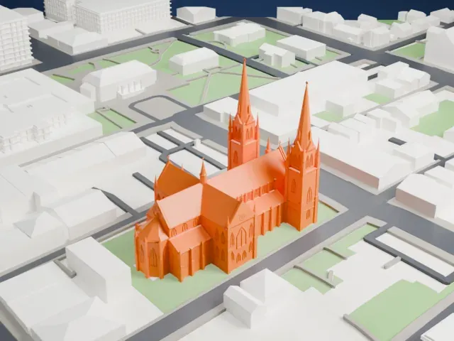 St. Dunstan's Basilica model, South view