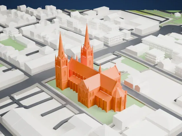 St. Dunstan's Basilica model, West view