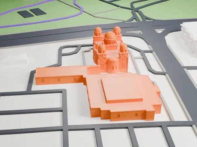 St. Elias Antiochian Orthodox Cathedral model, East view