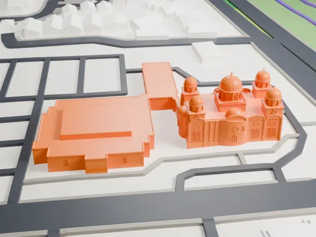 St. Elias Antiochian Orthodox Cathedral model, North view